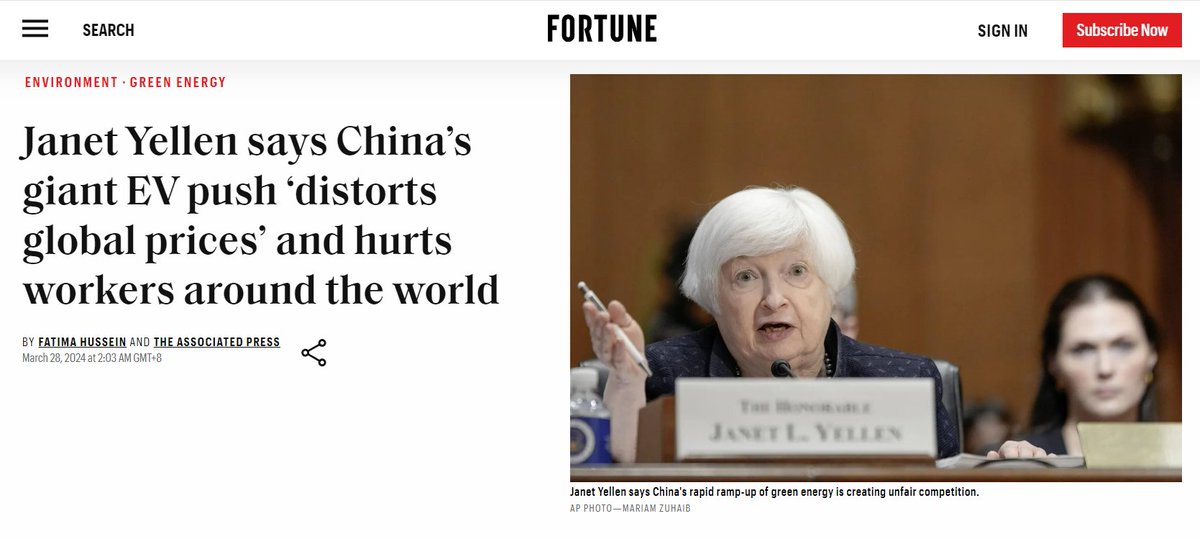Translating Janet Yellen's words into human language: 'China, immediately stop working and earning money and start starving so that we can eat to our heart's content!'