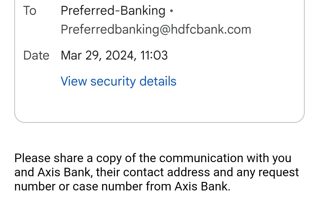 pradiptaBasuCSE's tweet photo. @HDFCBank_Cares You reply has been of no help. Provid definitive proof that transaction was credited to Axis Bank. Please give the refund immediately or get Axis Bank to transfer to Beneficiary. @NPCI_NPCI @NPCI_IMPS it is shameful that you do not have time-bound resolution https://t.co/YucTSvCCFW