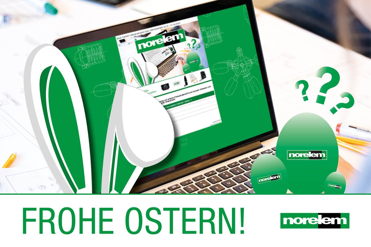 #norelem wünscht euch Frohe #Ostern! 🥚🐰🟢

Sichert euch zu #Ostern in unserem #norelem #Ostergewinnspiel über den gesamten #Osterzeitraum tolle #Osterpreise! 🎁

Jetzt mitmachen:
👉 …stergewinnspiel2024.contentapp.online

#norelem #norelemACADEMY #Ostern #Gewinnspiel #Maschinenbau
