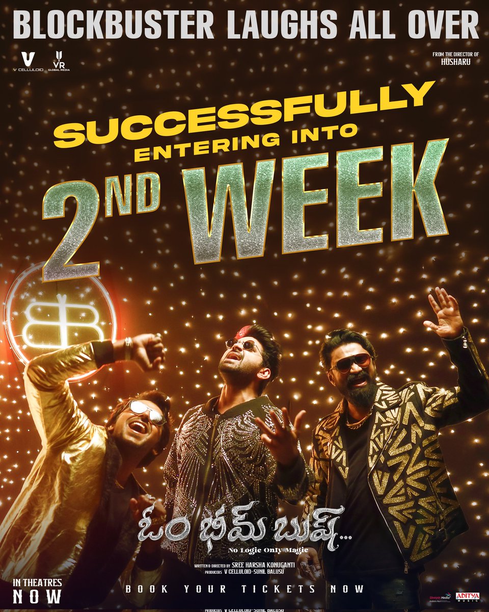 The 𝐁𝐀𝐍𝐆 𝐁𝐑𝐎𝐒 know no stopping when it comes entertaining the audience ❤️‍🔥❤️‍🔥

#OmBheemBush enters its 2nd week and running successfully all over 💥💥

Book your tickets for the LAUGH RIOT now!
🎟️ linktr.ee/OBBTickets

Directed by <a href="/HarshaKonuganti/">Harsha Konuganti</a> 

#OBB 
<a href="/sreevishnuoffl/">Sree Vishnu</a>