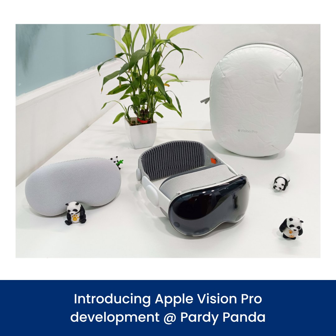 Introducing Apple Vision Pro development @Pardypanda 🐼🌟 Dive into the future of technology with our cutting-edge innovations.🍏✨ Don't miss out on the revolution! Get in touch with us today, and let's bring your vision to life! 🚀 #AppleVisionPro #PardyPanda #FutureTech