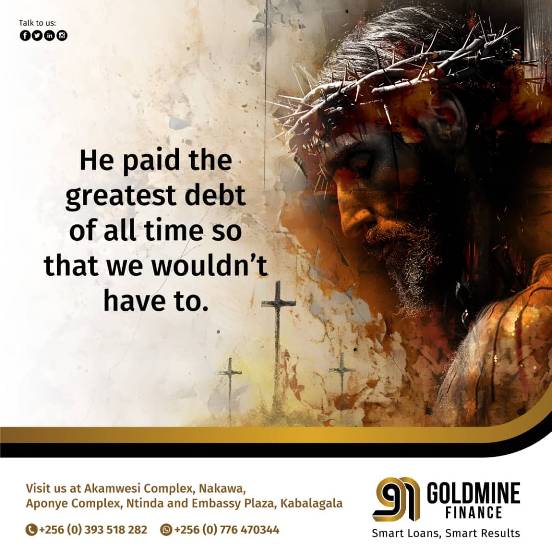 The greatest and heaviest debt of all time was paid by Jesus so that we wouldn’t have to 🔥. Happy Good Friday, people. Enjoy the long weekend 🤗 #GoodFriday #GoldmineFinance #SmartLoansSmartResults