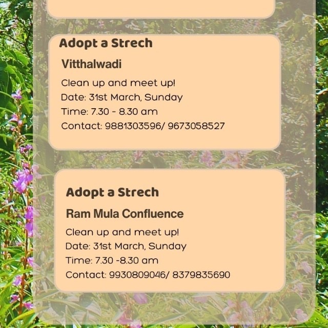 Choose the location and Join us this weekend .. Do your bit for the river.. Sunday Clean up Locations: 1. Vitthalwadi : maps.app.goo.gl/4hMohpEfT9m8xt… 2. Ram Mula confluence: goo.gl/maps/Ud5Y539B7…
