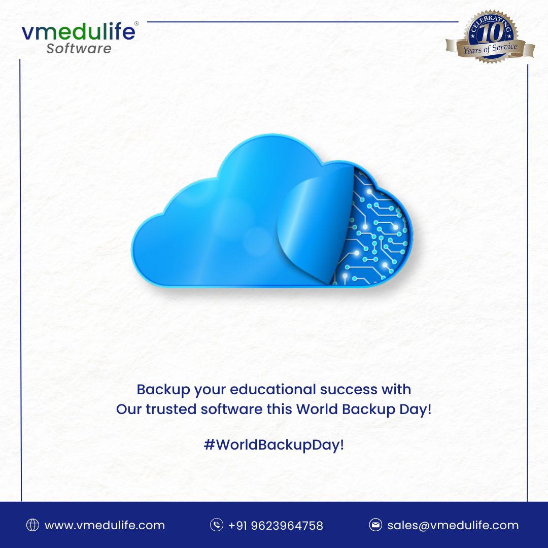 Happy World Backup Day! 🌐🔒 Don't gamble with your data. Take a moment to back up your precious files today and safeguard your digital memories for tomorrow. 

#WorldBackupDay #BackupYourData #DigitalMemories #ProtectYourFiles #BackupIsKey #DataSecurity  #vmedulife #edutech