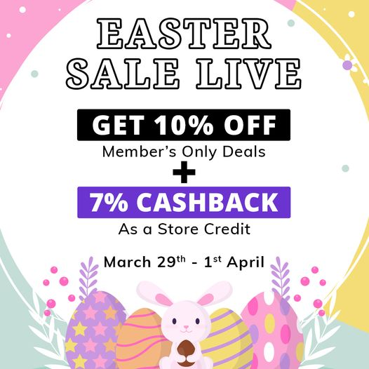 CampingSwag's tweet photo. Ready to hop into savings this Easter weekend?
From March 29th to 1st April 
Members get an egg-citing 10% OFF on exclusive deals + enjoy a sweet 7% cashback as store credit! 
https://t.co/p5XkroQAbj
#eastersale  #Easter #discount #eastersunday #campingswagonline #EasterWeekend https://t.co/p7r6FDTlRU