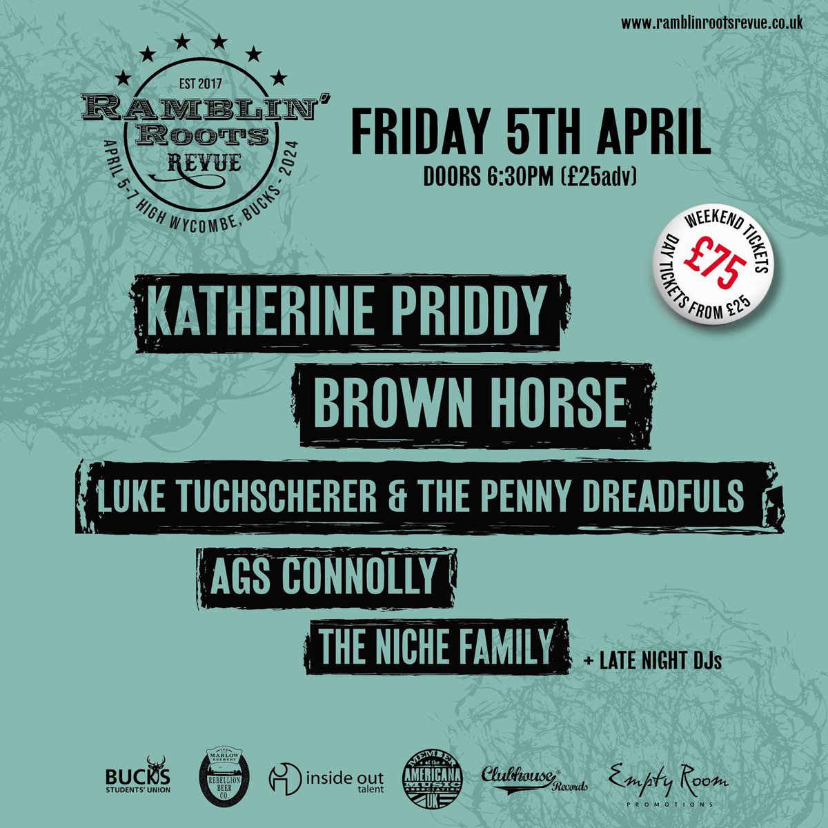 Catch @ConnollyAgs LIVE at @Ramblin_Roots Festival at Bucks Students’ Union in High Wycombe, Bucks Friday 5th April! #festivalnews #americana seetickets.com/event/the-ramb…