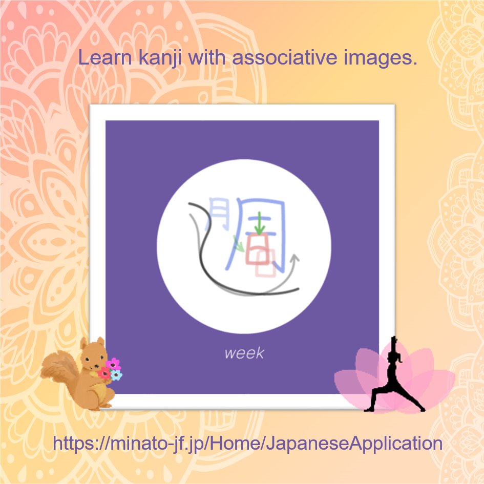 It's nice and warm these days☀️ How do you spend your weekends? Start from Kanji Memory Hint📲 You can learn #Kanji such as “walk”, ”run”, and “swim” in Kanji Memory Hint 2 Topic 8 minato-jf.jp/Home/JapaneseA… #nihongo #japanese #kanji #app