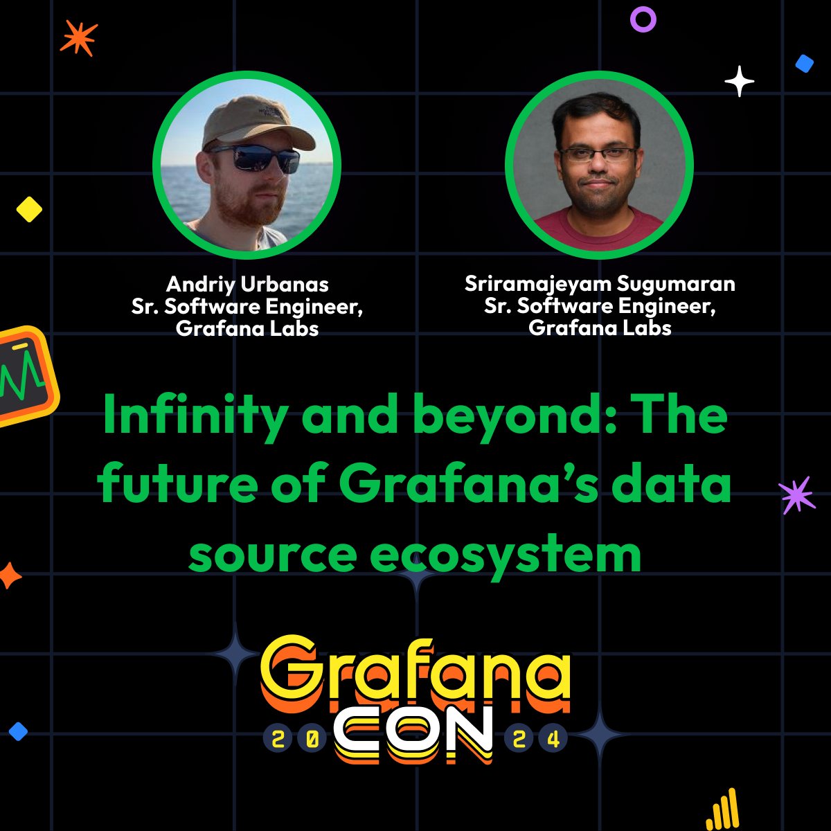 Who’s going to #GrafanaCON? 

Andriy and I are excited to present together this year. If you’re attending, don’t miss our talk about @grafanaInfinity !

@grafana has planned an exciting agenda. You can see the details and join the waitlist here: 

bit.ly/3TDWUUl  👋