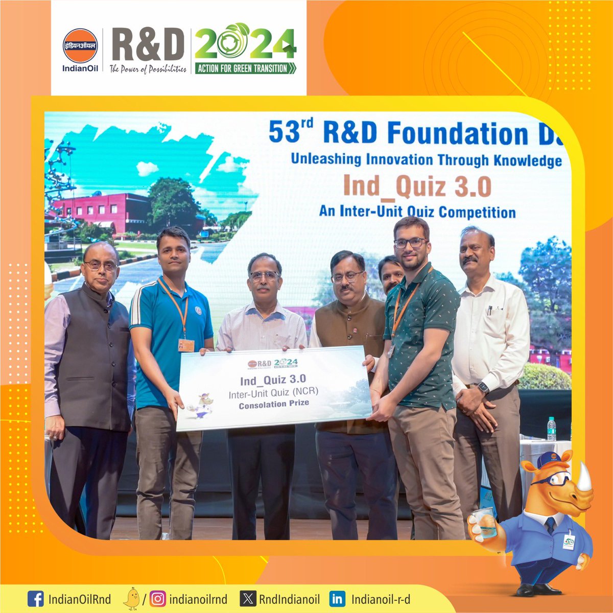 IndianOil R&D organized a first of its kind Interunit Quiz - Ind_Quiz 3.0. The Quiz saw enthusiastic participation from Fifty teams across IndianOil units/offices in NCR. Director(R&D) felicitated the winners of the Quiz. #IndianOil #RnD #KnowledgeIsStrength