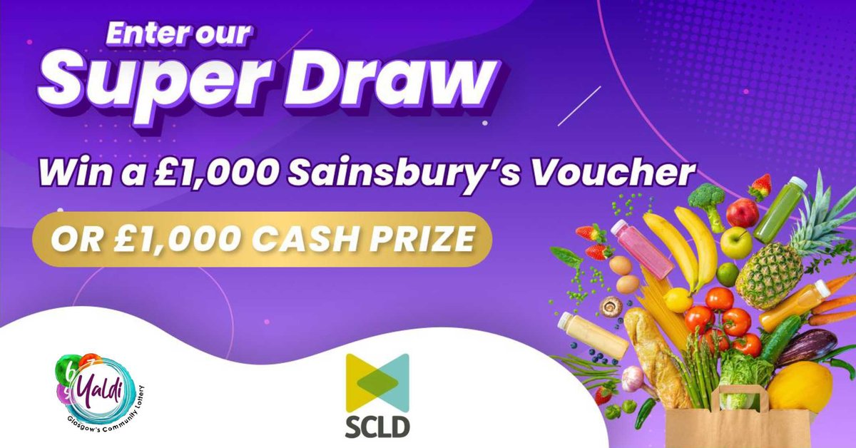 Win big and support people with learning disabilities in accessing their human rights. Don't forget to buy your tickets for the Super Draw prize before 30 March 2024 for your chance to win a fantastic £1,000 Sainsbury's eGift card! zurl.co/dmPr