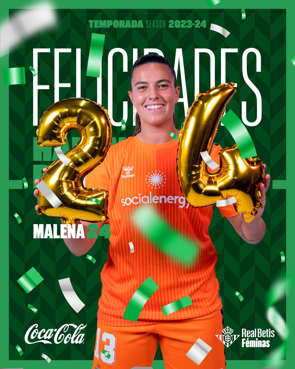 RealBetisFem's tweet photo. ¡Hoy sopla las velas nuestra portera @malena_mieres! 🥳🎂

¡Muchas felicidades! ¡Y que cumplas muchos más! 👏🏻💚

#BetisFéminas #LigaF https://t.co/QSXQmAg8br