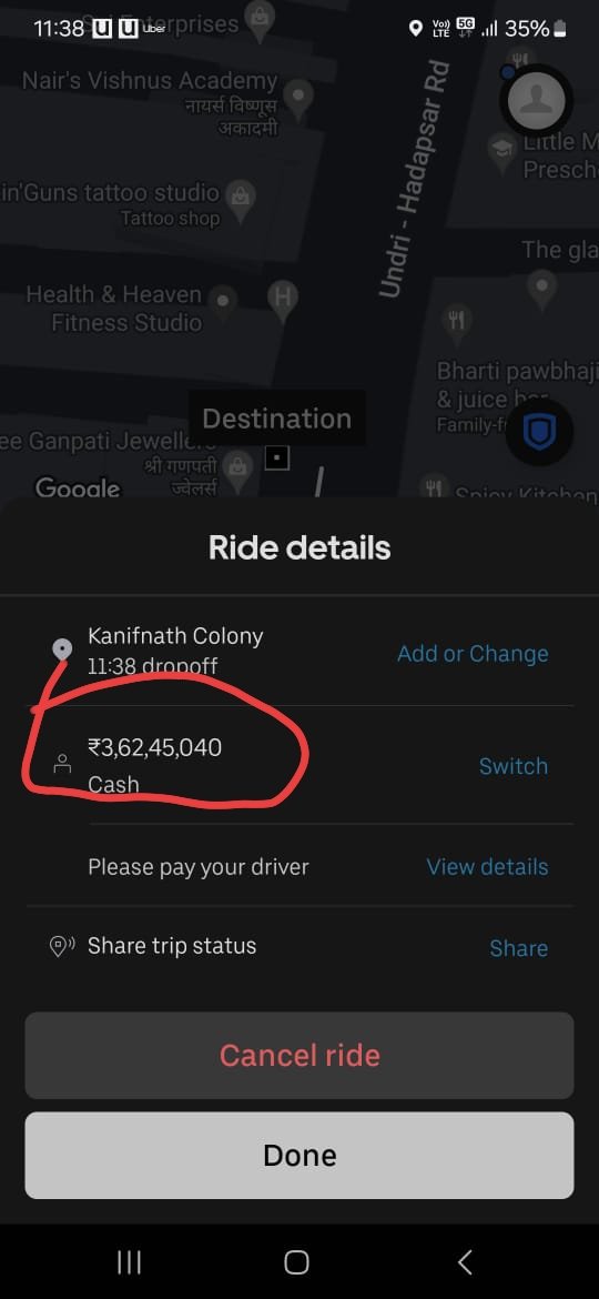 SandeepPatnaik_'s tweet photo. @Uber_India planning to send us to Mars??? 3Cr for a 2km ride!!! 🤣🤣 ISRO offers better rates to space! https://t.co/pj5BooPacP