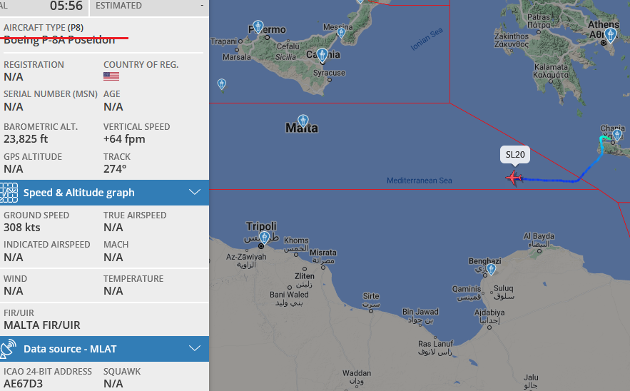 SirListenalot's tweet photo. USN #P3 (EP3E) #AE67D3 #SL20 out of Souda Bay https://t.co/UQefRUj7G3