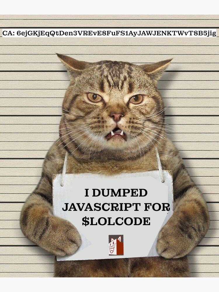 aoraclis's tweet image. #LOLCODE is just at 4k mc.
It&apos;s a coding cat
Ca:
6ejGKjEqQtDen3VREvE8FuFS1AyJAWJENKTWvT8B5jig
@LolCodeSolana