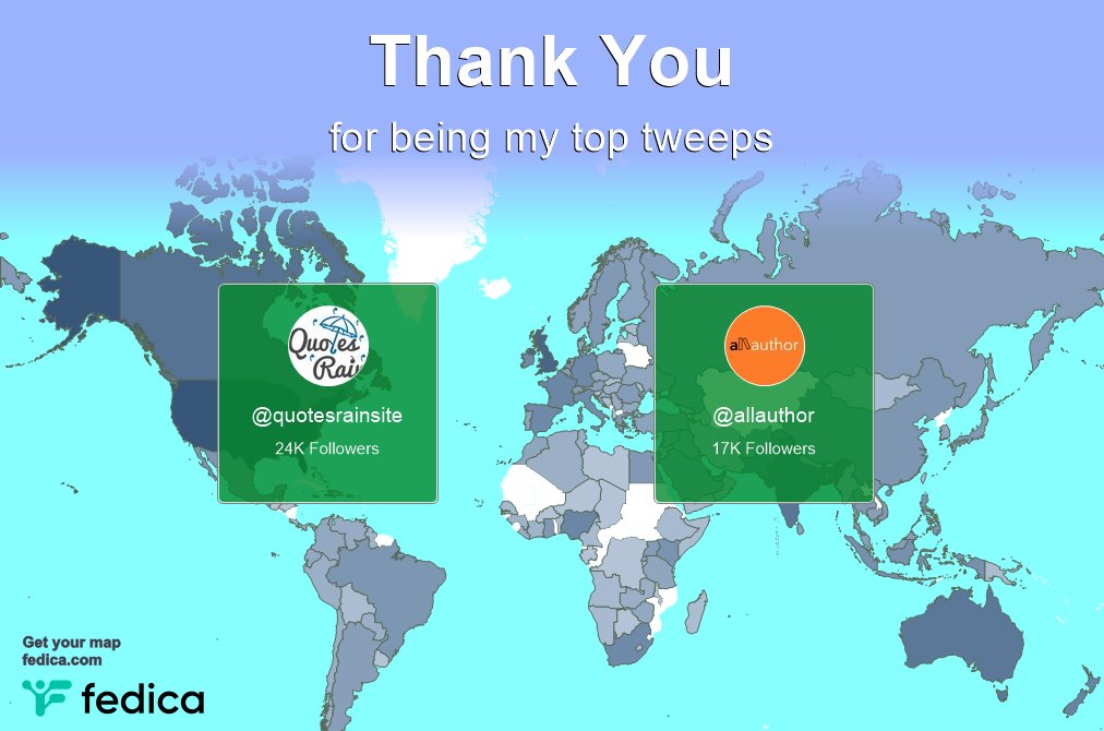 Special thanks to my top new tweeps this week <a href="/quotesrainsite/">Quotesrain</a>, <a href="/allauthor/">AllAuthor</a>