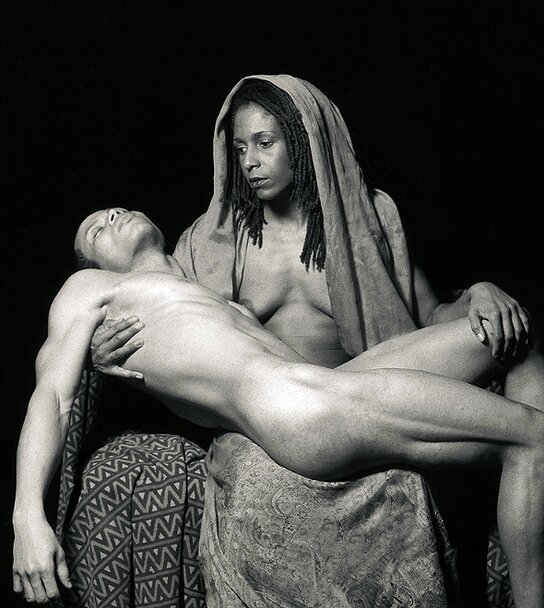 Yo Mama's Pieta (2011) by Jamaican born artist Renee Cox #WomensArt