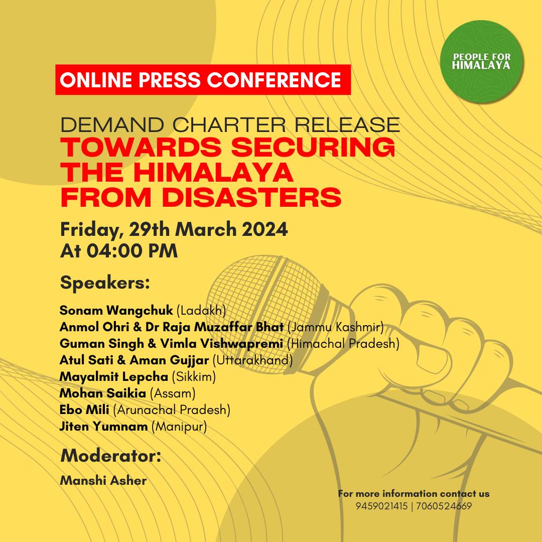 Attention media friends and journalists - People for Himalaya Campaign is organising an online press conference to release a demand charter in the wake of the upcoming #LokSabhaElection2024 #himalaya #disasters us06web.zoom.us/meeting/regist…