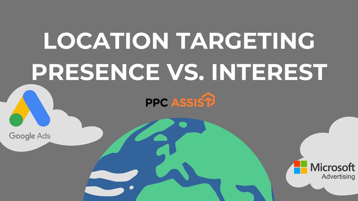 How should you set up location targeting 🌎 for your PPC accounts?

Are you just using the default settings? It could be costing you.

Check out our blog, where we explore 6 different approaches to location targeting -> tinyurl.com/5har75cp

#googleads #microsoftads #ppc