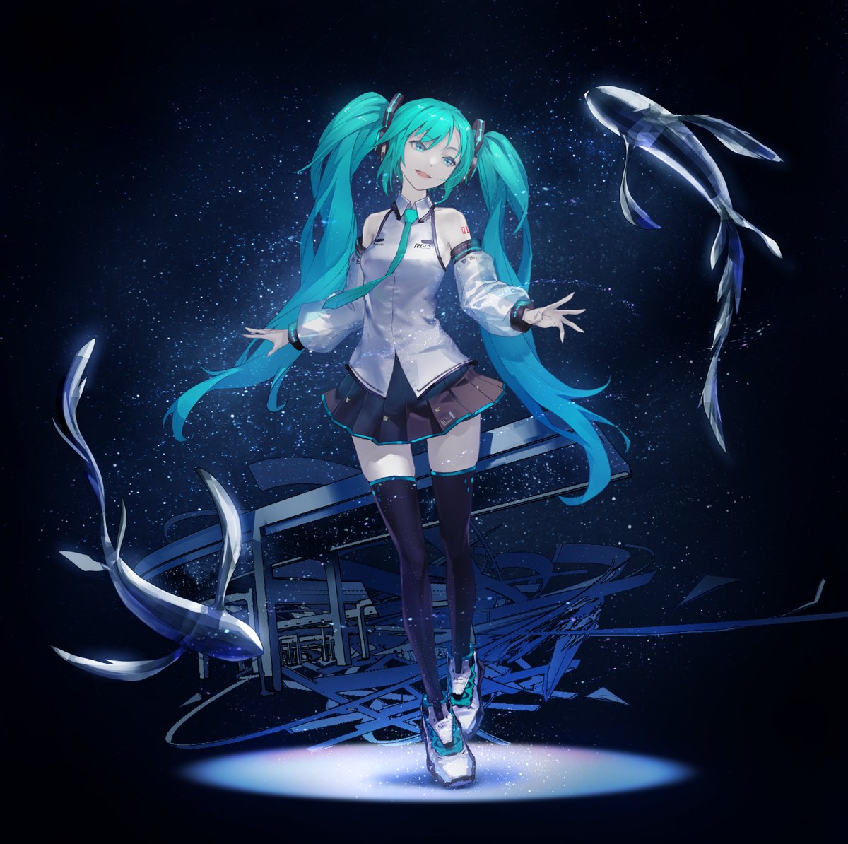 Last Night, Good Night ライブペイントで描いてたやつです。 #REDBOX #livetune #初音ミク