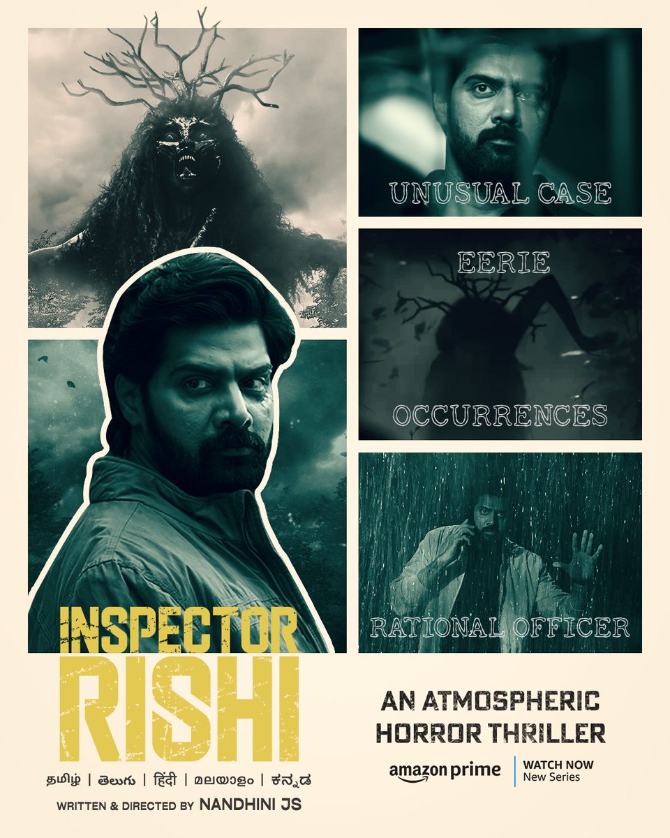 An unusual case. eerie occurrences and a rational officer. 

It's time we bring the shadows to light. Watch #InspectorRishi
#InspectorRishiOnPrime, only on @PrimeVideoIN

@MBP_ProdCo @Naveenc212 @TheSunainaa @nandhini_js @shukdev_lahiri  @jithinthorai #BargavSridhar @MusicAshwath