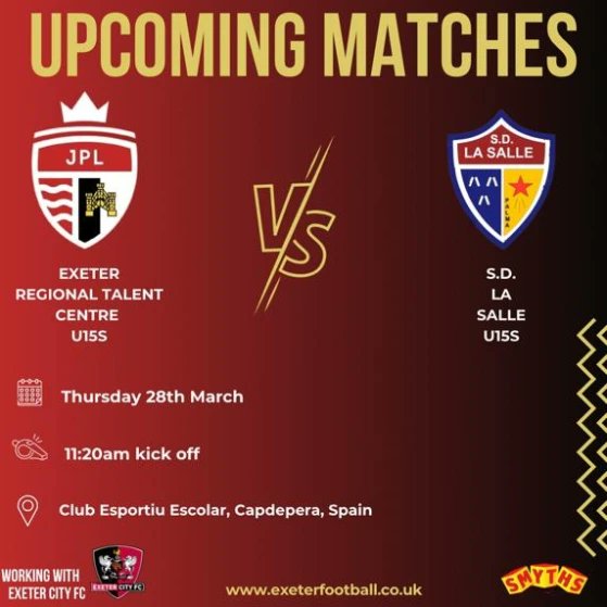 It's a double header for the U15s today. First taking on local team @sdlasalle followed by the blockbuster tie vs @miseleccionmx #EastMallorcaCup