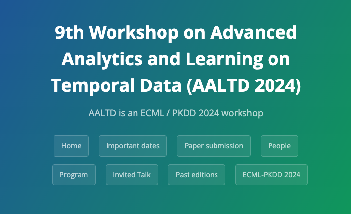lithuania_ai's tweet photo. CfP: 9th Workshop on Advanced Analytics and Learning on Temporal Data (AALTD 2024) event co-located with the @ECMLPKDD 2024. Learn more about ML and temporal data analysis! @heerme @ml_labs_irl @UCDCompSci https://t.co/lJJAxMwVmv