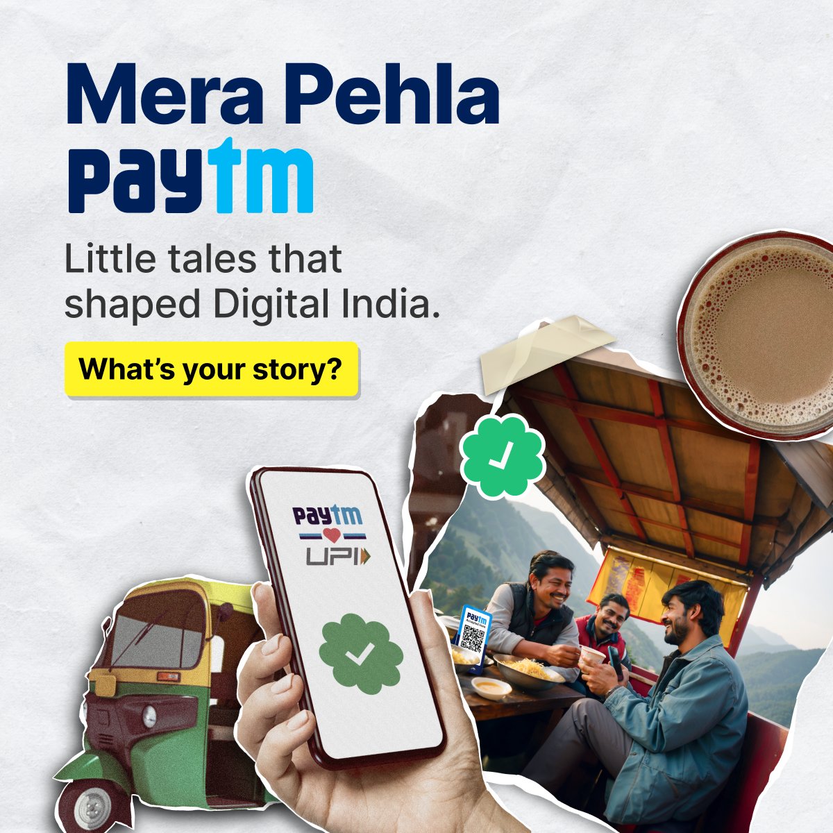 Your Paytm story can win you an iPhone and Insider Tickets worth 10,000 😮 Buying chai or splitting bills. Those simple tales shaped Digital India. Share yours using #MeraPehlaPaytm via comments or a video below 💫
