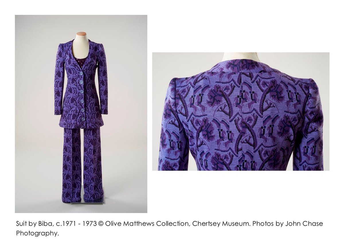 #FridayFrocks – A #Biba suit c.1971 – 73. It features in our brand-new social history exhibition #SensationalSeventies which looks at the Runnymede area of Surrey in the 1970s. Opens tomorrow - Easter Saturday. Come along for a wonderful trip down memory lane! @johnchasephoto