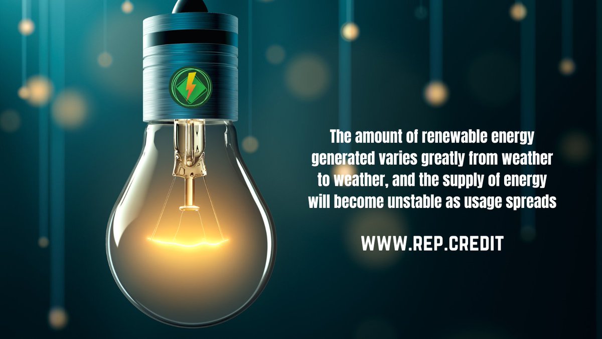 🏭The amount of renewable #energy generated varies greatly from weather to weather, and the supply of energy will become unstable as usage spreads🍃✨