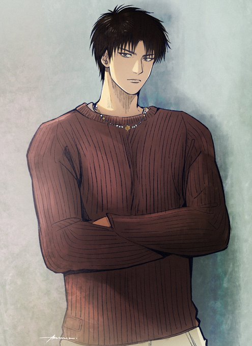 「black hair brown sweater」 illustration images(Latest)