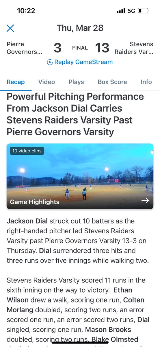 ItsAllOutdoors's tweet image. @stevens_raiders win opening game of the season against the defending state champs, Pierre Governors. Well done gentlemen. 2 more tomorrow at McKeague Field. #westillhaveworktodo