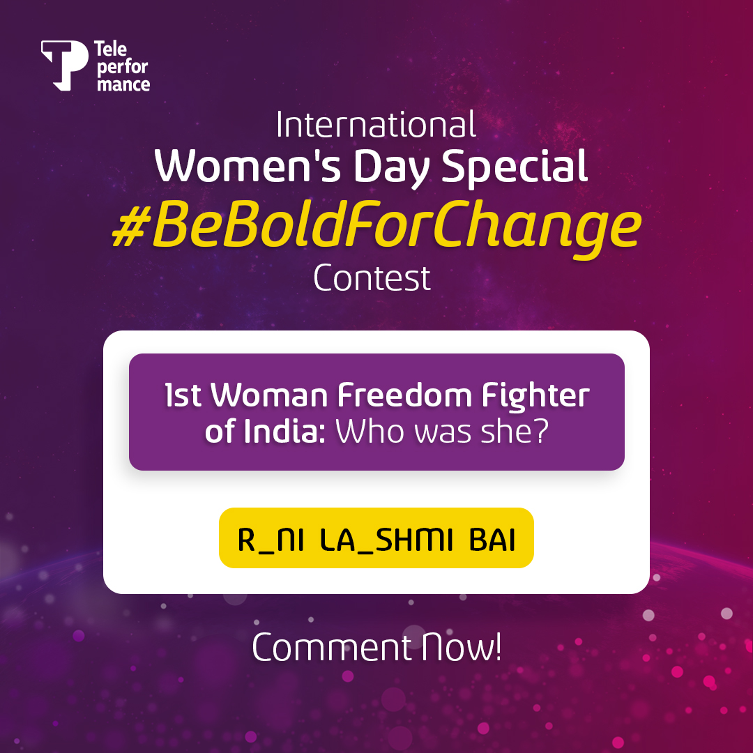 The 12th question of #BeBoldForChange Contest is here!

Tag @tpindiaofficial, Use #BeBoldForChange, #TPIndia, Tag 3 friends, and Comment now!

#TPIndia #ContestAlert #InternationalWomensDay #WomensDay #WomenEmpowerment