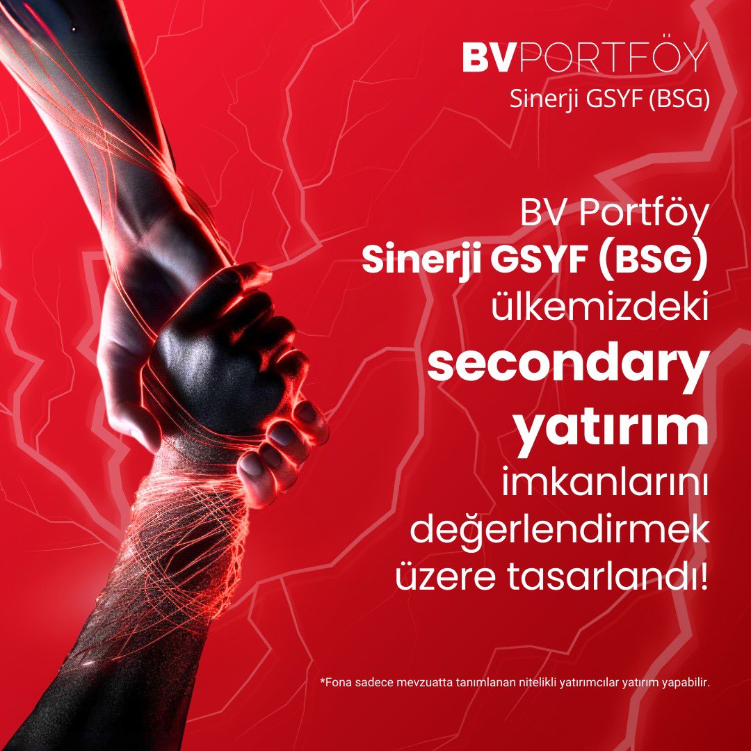 🚀 BV Portföy Sinerji GSYF (BSG), Türkiye'deki secondary yatırım ihtiyacını karşılayarak girişimcilere parçalı çıkış imkanları ve yatırımcılara avantajlı değerlemelerle benzersiz fırsatlar vaat ediyor.