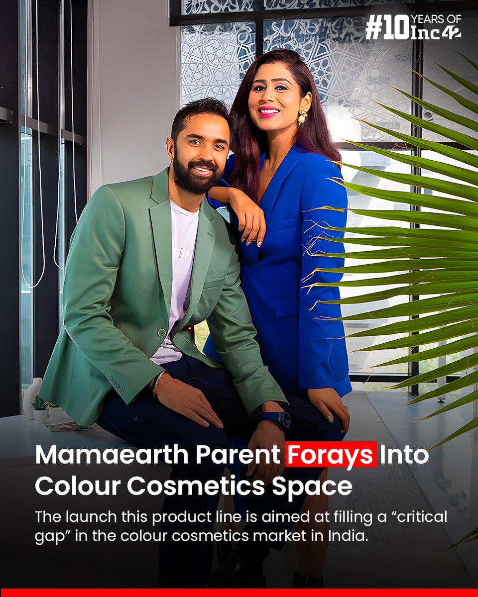 D2C unicorn <a href="/mamaearthindia/">Mamaearth</a>'s parent, Honasa Consumer, has forayed into the colour cosmetics segment with the launch of a new brand, Staze 👇

The company said that the launch of the new product line is aimed at filling a “critical gap” in the colour cosmetics market in India.