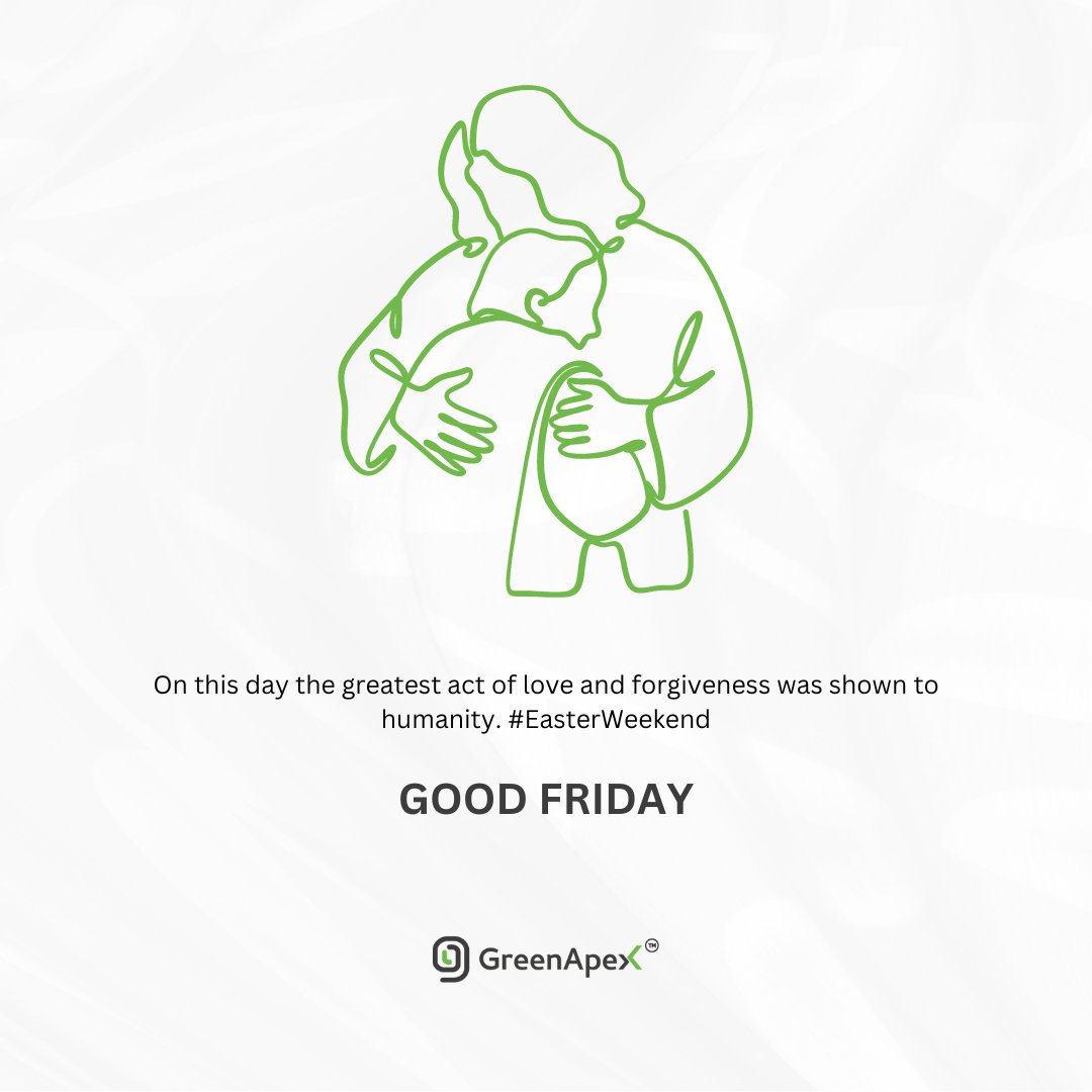 Let us reflect on love and sacrifice on this Good Friday. May your heart be filled with peace and gratitude🕊️

#goodfriday #greenapex #GoodFridayVibes
#EasterWeekend #PeaceAndLove
#FaithFilledFriday #BlessedAndGrateful
#SacredMoments