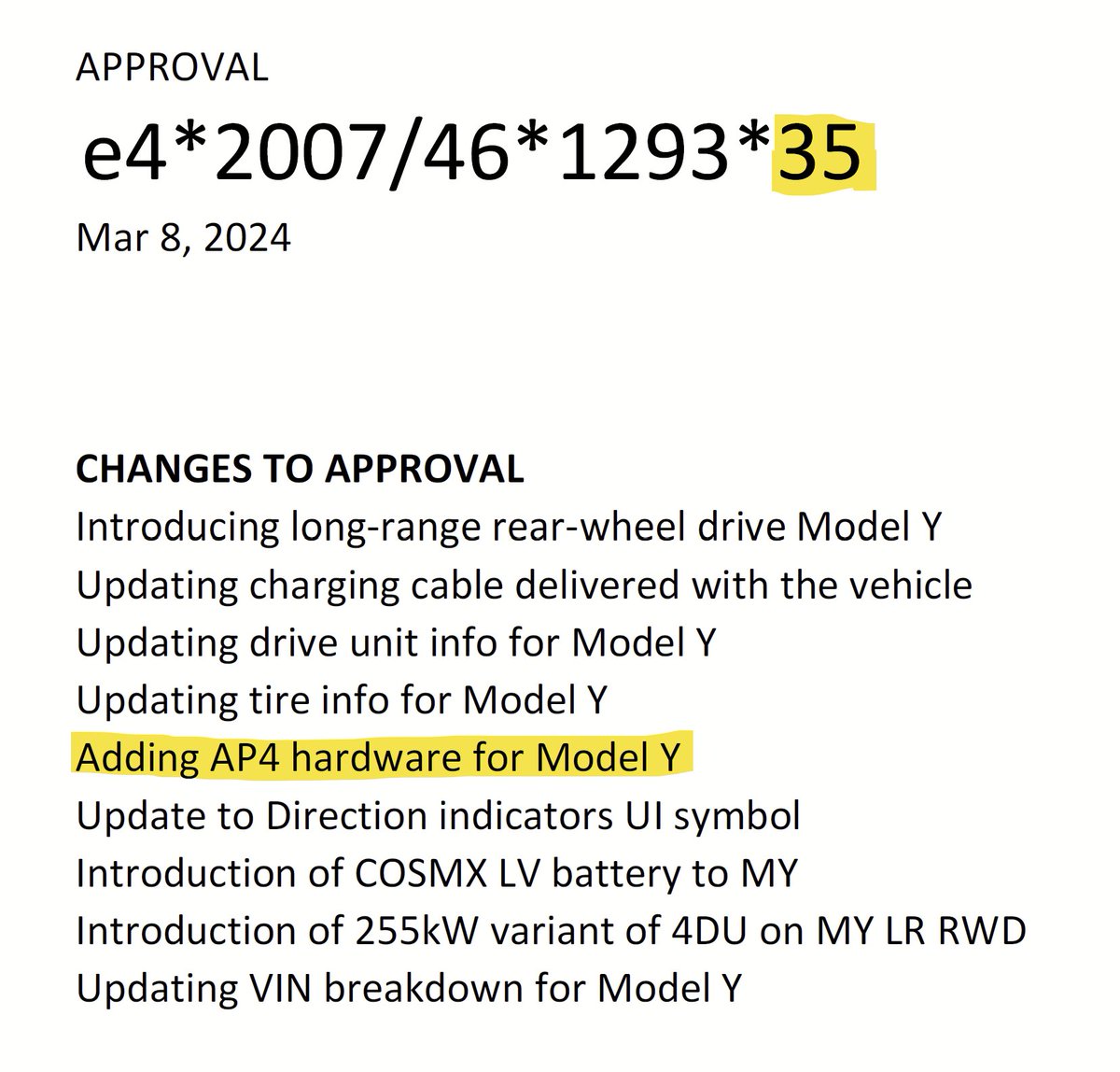 eivissacopter's tweet photo. #ModelY #AP #HW4🤖certified in Europe with #VC35!
- AP HW 4 Hardware for the ModelY!
- ModelY LR RWD reconfirmed incl. high power version with 255kW! 🚀
- Introduction of new rear motor DU #4D3 reconfirmed!
+more stuff... https://t.co/R2LDFrv9Dc