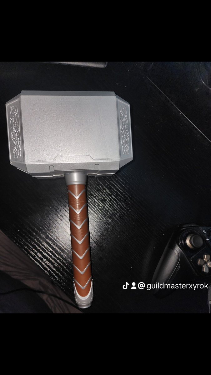 GuildMasterX's tweet image. Queen surprised me this epic Thor's day with my very own mjolnir. Thank you, my lovely Queen