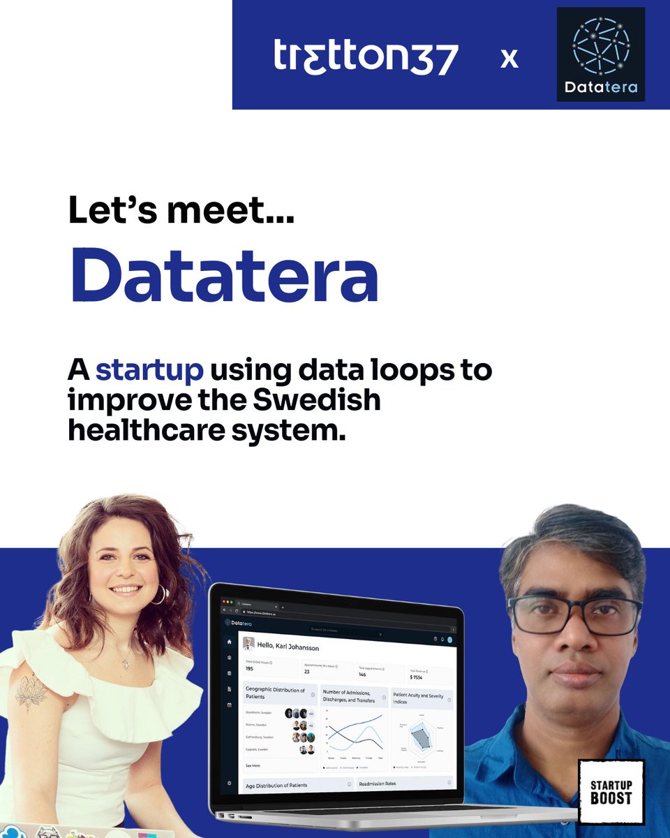 tretton37ab's tweet image. We&apos;re spotlighting @DatateraTech, a startup in the healthcare sector. 🏥
Datatera&apos;s founder and CEO @lateratech is on a mission to transform the patient experience of care by enhancing the patient journey through its innovative digital platform.

#StartupBoost #Datatera