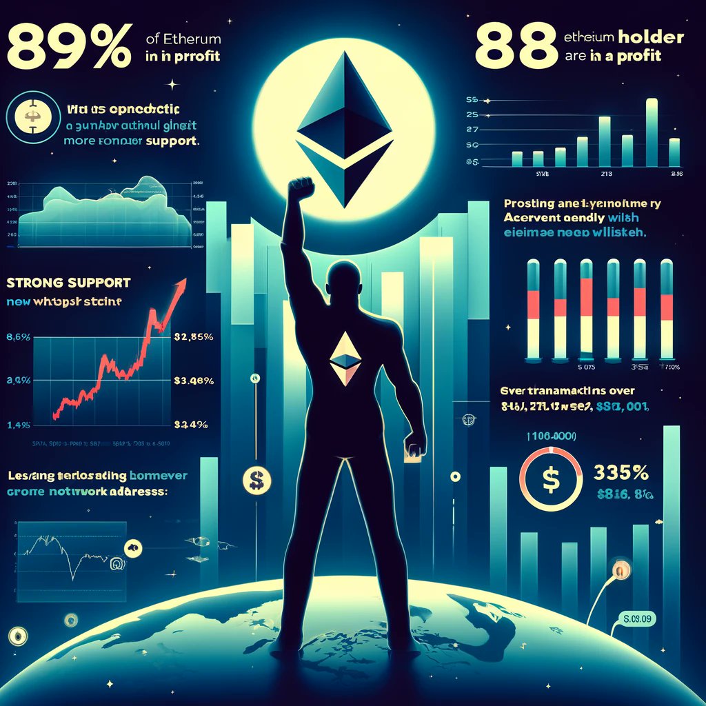 vlad_exchanges's tweet image. 👌 The vast majority of #Ether holders are in profit today, with @IntoTheBlock estimating that 89% are in a favorable financial position, while only 8% of Ethereum addresses are at a loss.

✅ The altcoin is trading above $3,500 but lacks the momentum to leap to $4,000. Increased…