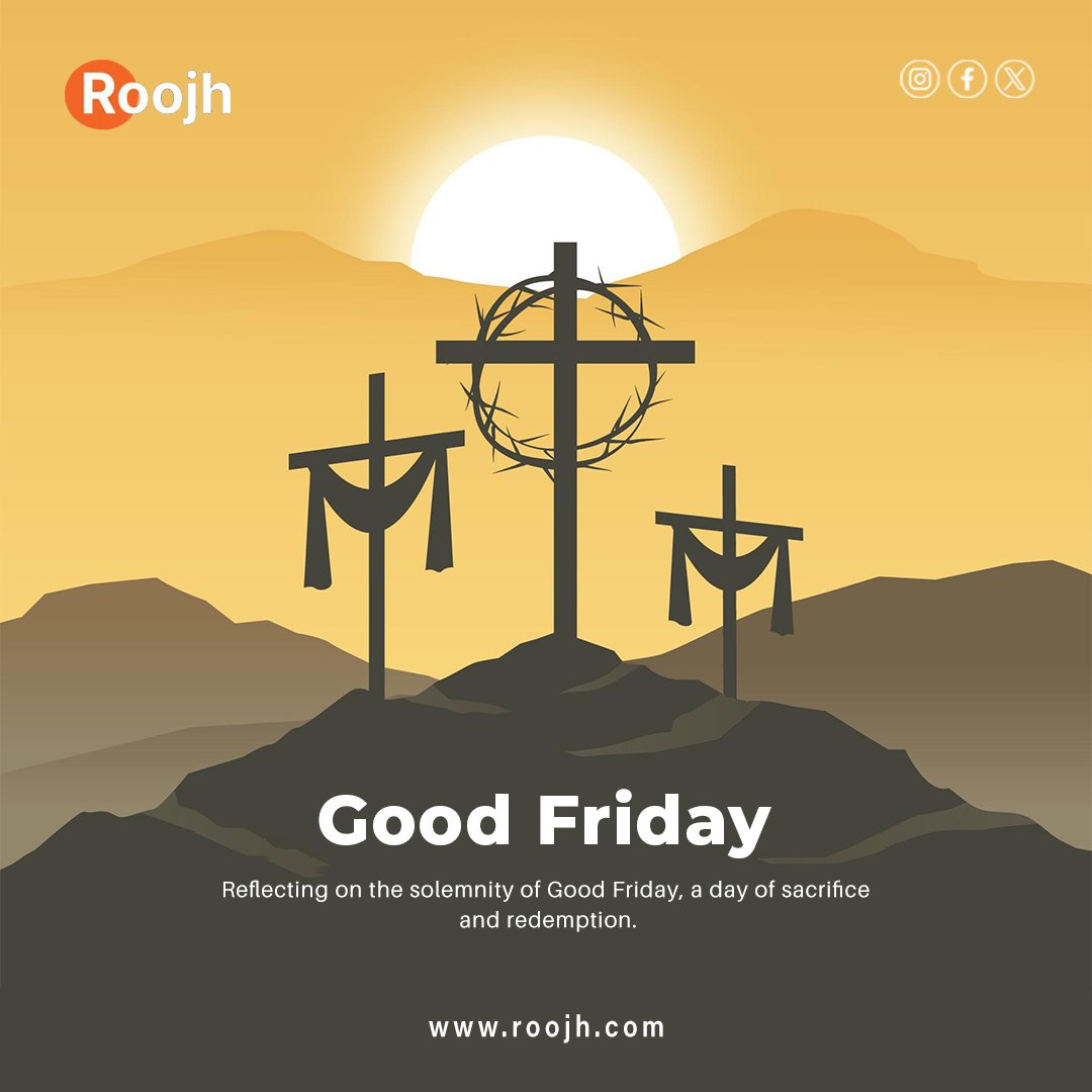 Reflecting on the solemnity of Good Friday, a day of profound reverence and contemplation. ✨ 
.
#GoodFriday #Reflection #Faith 
#Sacrifice #Resurrection #EasterWeekend
#RoojhHealthHub #HealthTech #HealthCheckup #Healthcareworkers #EmpowerYourHealth #RoojhApp