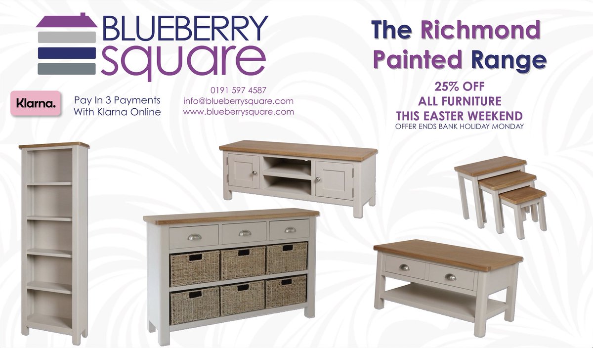 BlueberrySquare's tweet photo. *EASTER OFFER*
WE ARE GIVING 25%  OFF ALL FURNITURE UNTIL MONDAY 1st APRIL! 
So grab the saving while you can! Add Promocode *Easter Offer* to the cart if ordering online #whitleybay #furniture https://t.co/r1hdWeeb7b