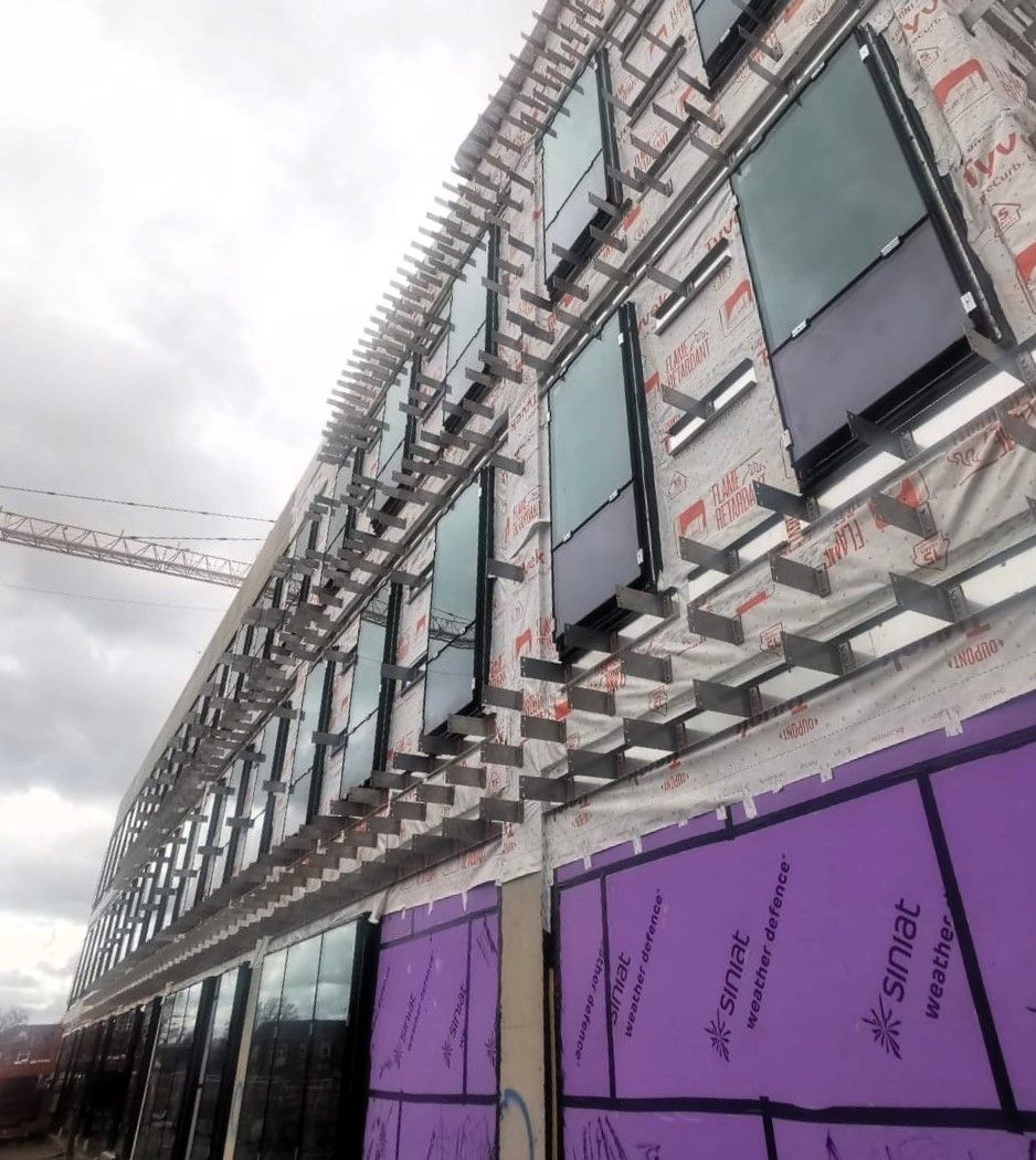 Our works are progressing well at the new Dexter Building in Oxford where we are working for Kingerlee Ltd On this scheme we are installing a @Proteusfacades HR rainscreen system faced with Tecu Patina Oslo #rainscreen #cladding #constructionuk #progress #projectupdate #tecu
