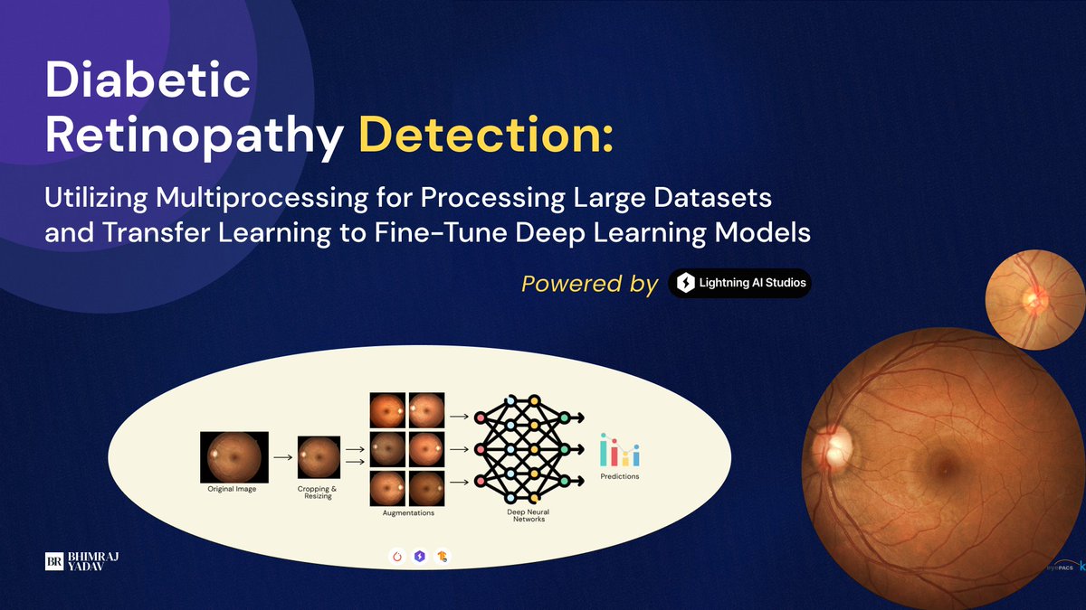 I've just published my first @LightningAI  Studio Template for Diabetic Retinopathy Detection!🚀

Check it out here: lightning.ai/bhimrajyadav/s… 

#AI #MachineLearning #DeepLearning #DiabeticRetinopathy #Template #LightningAI #LightningAIStudios