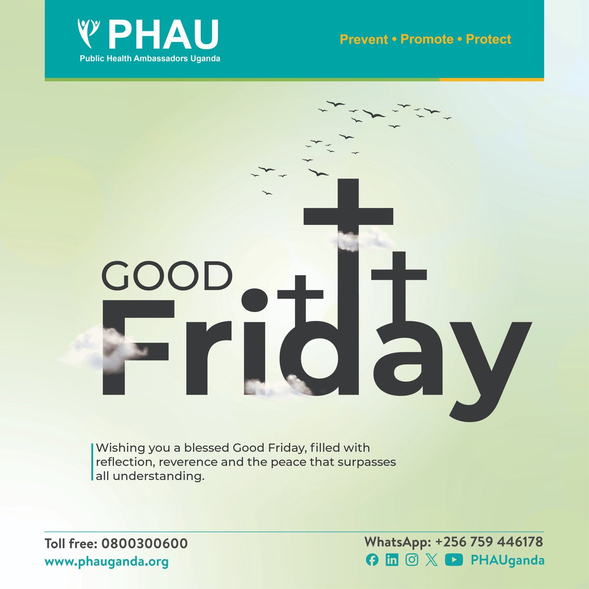 Wishing you a blessed Good Friday filled with reflection, peace, and gratitude. May this solemn day remind us of the sacrifice and love that brings hope to the World. #PHAUCARES #GoodFriday #Reflection