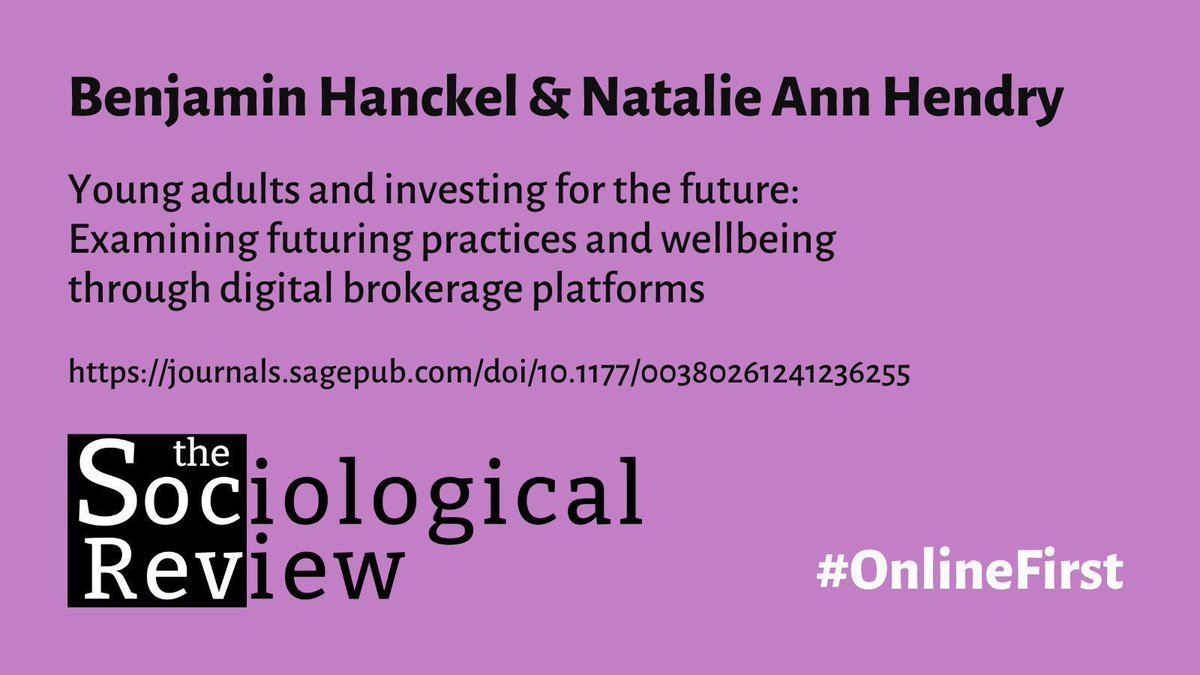 Digital investing platforms: part of the #financialisation of everyday life, or a sensible way to negotiate an economically uncertain future? @benhanckel and Natalie Ann Hendry @UniMelb talk to young Australians who are investing in stocks. #OpenAccess buff.ly/3PuWY6o