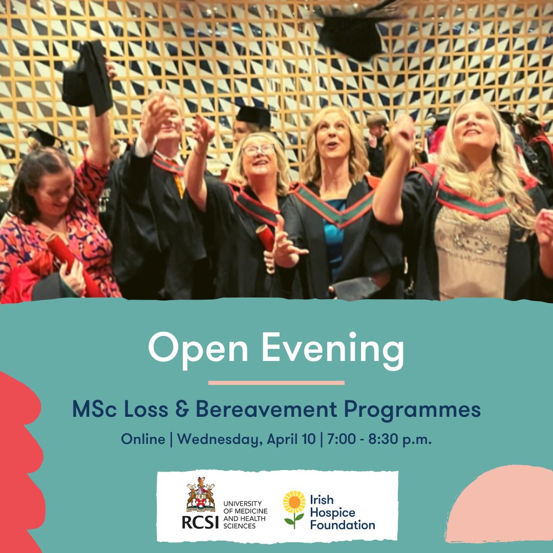 🎓 Learn about our MSc Loss & Bereavement programmes 👩‍🎓 Meet lecturers & past students 💸 Discover scholarship opportunities 📝 Get application tips 👉 Register for our free Open Evening: eventbrite.ie/e/msc-loss-ber… -- @RCSI_Irl #OpenDays #StudentEvents #MastersProgrammes