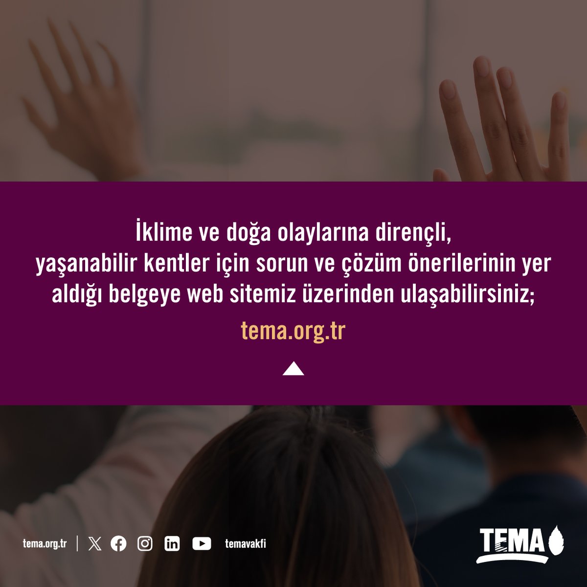 Yerel yönetimlere çağrımızdır: KATILIMCILIĞA ÖNEM VEREN ŞEFFAF YÖNETİM İSTİYORUZ! İklime ve doğa olaylarına dirençli, yaşanabilir kentler için sorun ve çözüm önerilerinin yer aldığı belgeye web sitemiz üzerinden ulaşabilirsiniz; 👉 bit.ly/Yerel-Yonetiml…