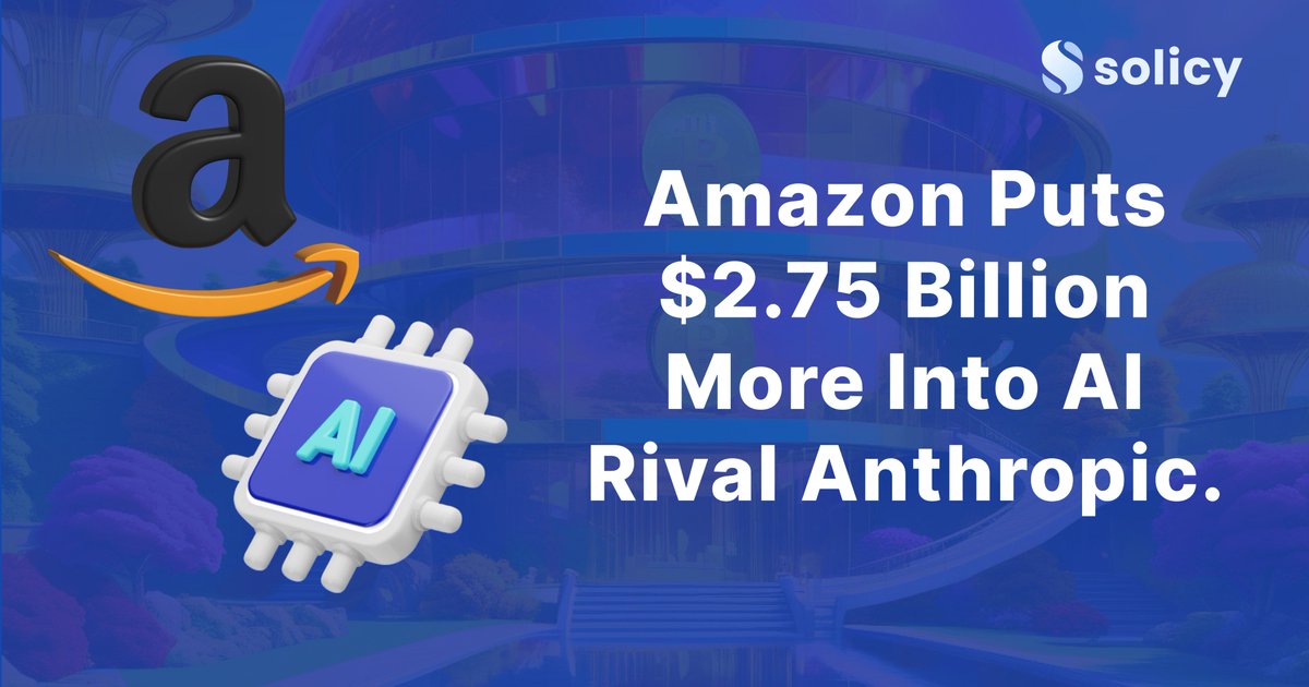 solicydotnet's tweet image. 🔥 Amazon doubles down on AI, investing an additional $2.75 billion in OpenAI&apos;s competitor, Anthropic. Is this the next big leap in AI innovation?

#AmazonAI #AnthropicInvestment 💡💼