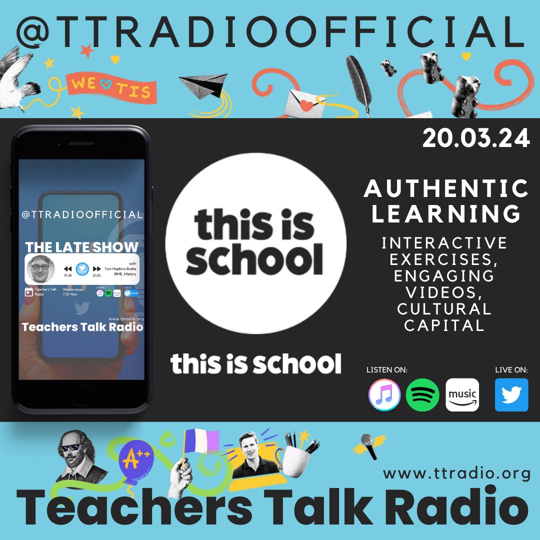 There’s been some great podcasts this last week or so to tuck into on @TTRadioOfficial, here’s just a few 🎧: Learning Walkthrus with @teacherhead open.spotify.com/episode/0wngSm… ‘Gen Alpha’ with @MrDLester open.spotify.com/episode/45haR8… Authentic Learning with @thisis_school…