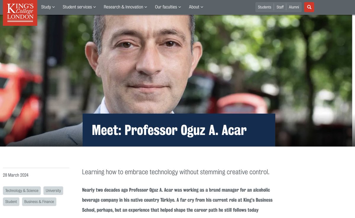 Oguz A. Acar (@oguzaliacar) on Twitter photo Loved this! Our brilliant team at <a href="/KingsCollegeLon/">King's College London</a> put together a lovely spotlight feature about my personal story and my work on AI. Covers quite a bit of things from my first AI experiences (almost 2 decades ago!) to how it's become an important part of my life & research. Loved this! Our brilliant team at <a href="/KingsCollegeLon/">King's College London</a> put together a lovely spotlight feature about my personal story and my work on AI. Covers quite a bit of things from my first AI experiences (almost 2 decades ago!) to how it's become an important part of my life & research.